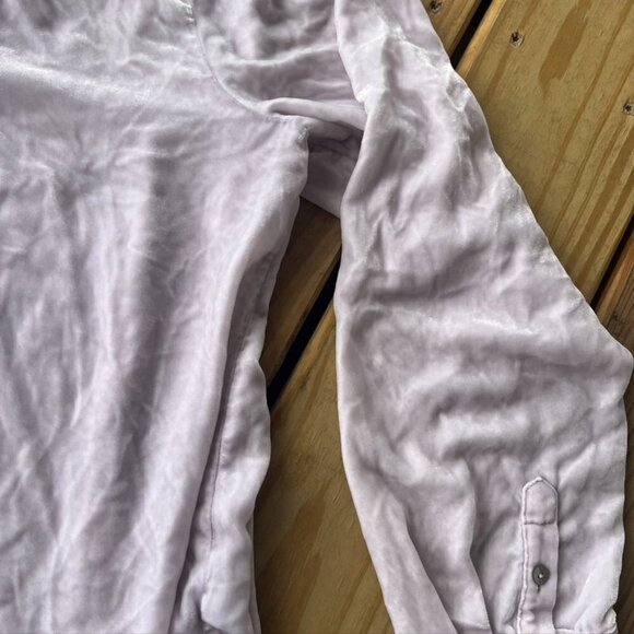 ** Eileen Fisher Velour Button Down Tunic Top Shirt Blouse Powder Pink Sz XL - Picture 5 of 12